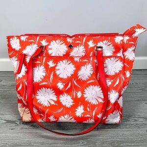 Kate Spade Jae Blossom - FLAWED & DIRTY - AS IS - Orange White Beach Bag Tote
